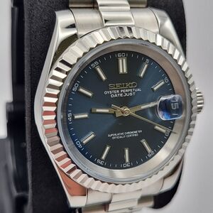 New Seiko Mod 39mm Automatic Watch Blue Dial